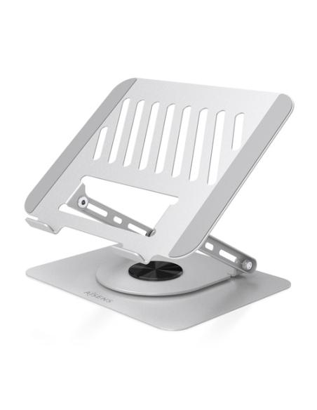 AISENS Soporte de Sobremesa XL Giratorio Ajustable para Portatil / Tablet 10"-17", Plata