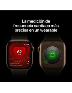 Apple Watch Series 12 (GPS) - Caja de aluminio en bronce oscuro (46 mm) - Correa deportiva verde oliva - Talla S/M