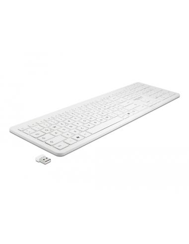 DeLOCK Teclado USB 2,4 GHz inalámbrico blanco (plano)