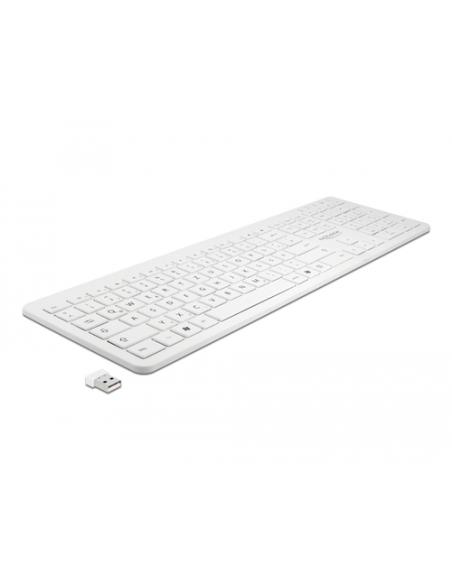 DeLOCK Teclado USB 2,4 GHz inalámbrico blanco (plano)