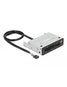 DeLOCK Lector de tarjetas USB 2.0 de 3.5″ de 5 ranuras + 1 x USB 2.0 Tipo-A hembra