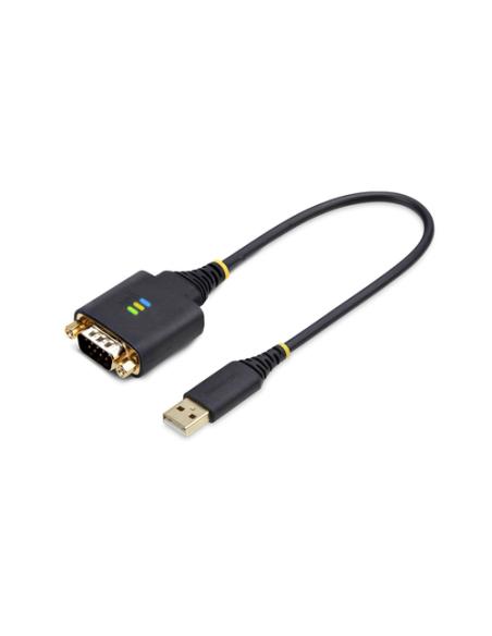 StarTech.com Cable Adaptador USB a Serie de 30cm - Retención COM - Conversor RS232 DB9 - FTDI - con Tornillos/Tuercas Intercambi