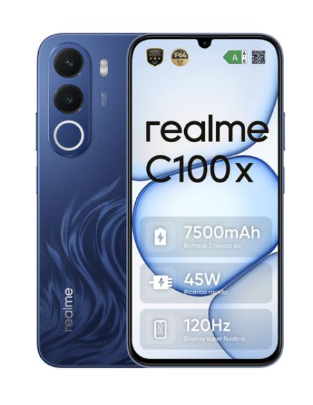 realme C100x 17,3 cm (6.8") Android 16.0 4G USB Tipo C 4 GB 256 GB 7500 mAh Azul