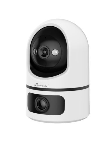 CAMARA VIGILANCIA NIVIAN INTERIOR MOTORIZADA WIFI SMART DUAL / COMPATIBLE TUYA SMART - GOOGLE ASSISTANT - ALEXA / 2K / 3MP / DIA