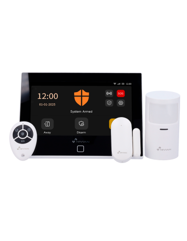 ALARMA DOMESTICA NIVIAN KIT ALARMA SMART WIFI - 4G / 1XPANEL TACTIL / 1XMANDO A DISTANCIA / 1XCONTACTO MAGNETICO / 1XDETECTOR DE
