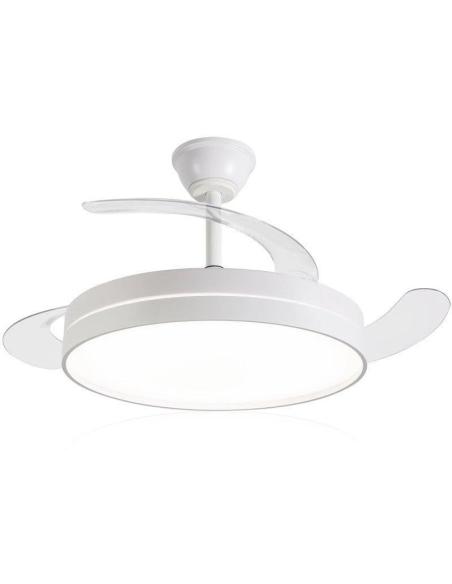 VENTILADOR DE TECHO DAEWOO DW5008 BLANCO / 42" (106 CM) / ASPAS RETRÁCTILES / LED 35W REGULABLE / MOTOR 30W / 6 VELOCIDADES / CO