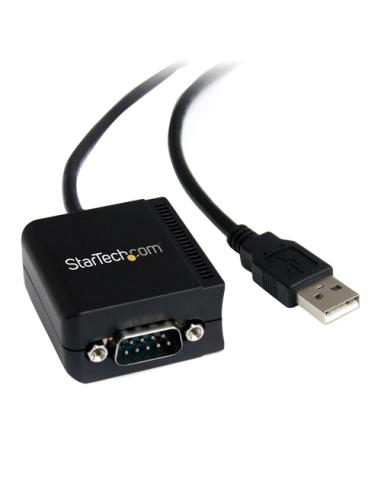 StarTech.com Cable USB a Serie de 1 Puerto FTDI de 2,5m - Adaptador USB a RS232 - con Aislamiento Óptico - con Retención COM - T