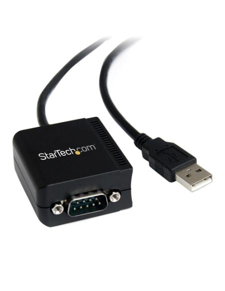 StarTech.com Cable USB a Serie de 1 Puerto FTDI de 2,5m - Adaptador USB a RS232 - con Aislamiento Óptico - con Retención COM - T