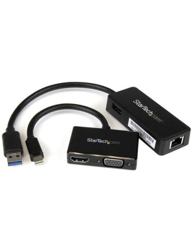 StarTech.com Juego de Adaptadores para Surface Pro 4 / Pro 3 / Pro 2 - Mini DisplayPort a VGA o HDMI - USB 3.0 de Red