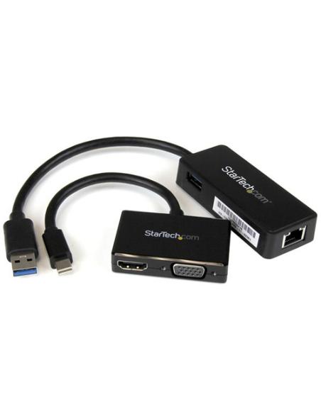 StarTech.com Juego de Adaptadores para Surface Pro 4 / Pro 3 / Pro 2 - Mini DisplayPort a VGA o HDMI - USB 3.0 de Red