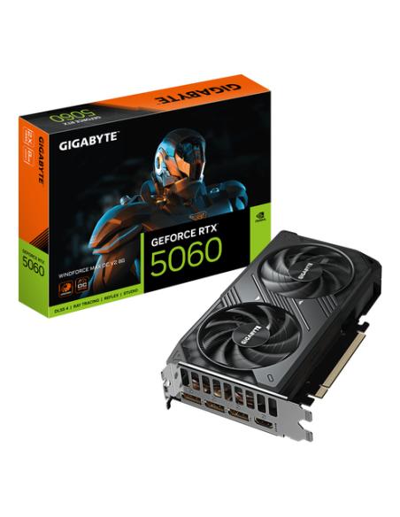 GIGABYTE GeForce RTX 5060 WINDFORCE MAX OC V2 8G – Tarjeta gráfica, 8GB GDDR7, 128bit, PCI-E 5.0, 2512MHz Core Clock, 3 × DP, 1 