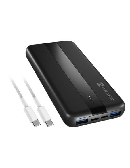 NATEC TREVI SLIM Q V2 Polímero de litio 10000 mAh Negro