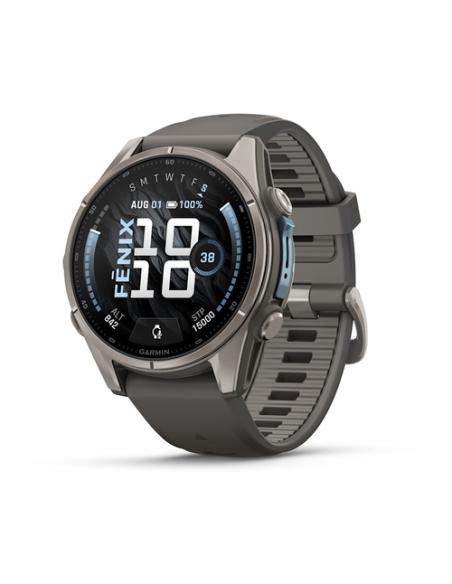 Garmin fēnix 9 3,3 cm (1.3") AMOLED 43 mm Digital 416 x 416 Pixeles Pantalla táctil Titanio Wifi GPS (satélite)