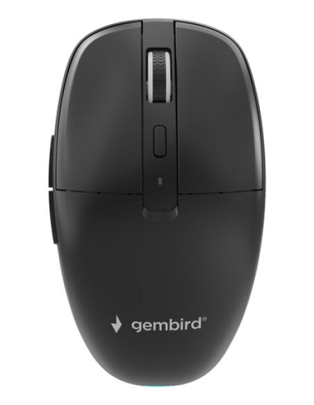 Gembird MUSW2-6B-01 ratón Hogar Ambidextro RF Wireless + Bluetooth Óptico 1600 DPI