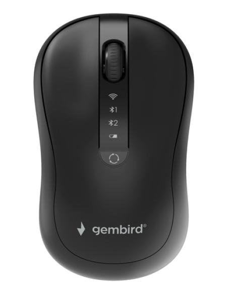 Gembird MUSW2-4B-01 ratón Hogar Ambidextro RF Wireless + Bluetooth Óptico 1600 DPI