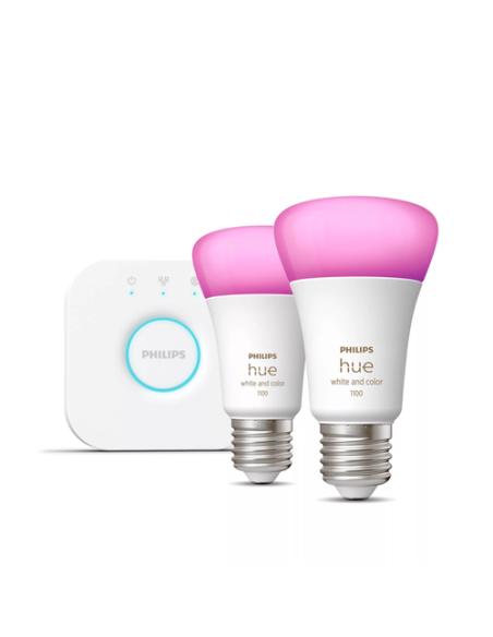 Philips Hue White and Color ambiance Kit de inicio: 2 bombillas inteligentes E27 (1100)