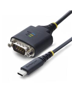 StarTech.com Cable Adaptador USB-C a Serie de 30cm - Chipset FTDI - Retención COM - Tipo C a RS232 DB9 Macho - LEDs de Estado - 