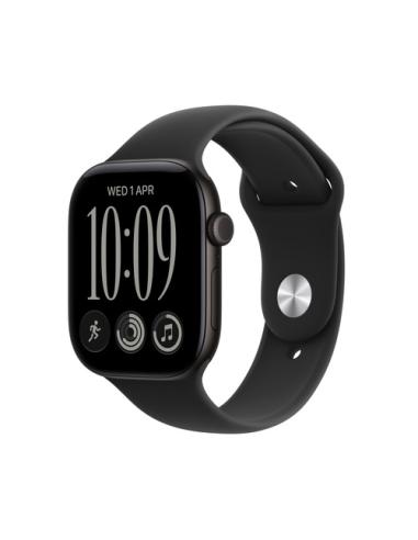 Apple Watch Series 12 (GPS + Cellular) - Caja de aluminio en negro (46 m) - Correa deportiva negra - Talla S/M