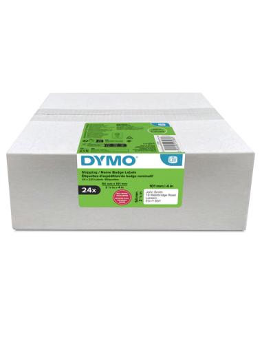 DYMO LW etiquetas de envío/tarjetas de identificación grandes y auténticas | 54 mm × 101 mm | 24 rollos de 220 etiquetas autoadh