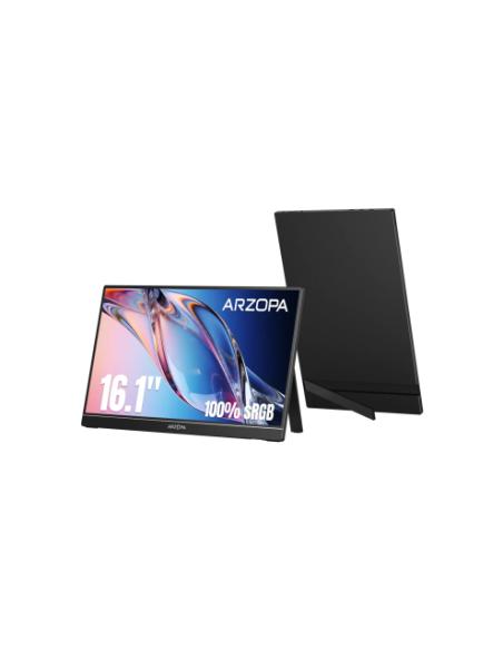 MONITOR PORTATIL ARZOPA Z1C / 16.1" / FHD / IPS / 144HZ / USB-C / MINI HDMI / HDR10 / ALTAVOCES / GRIS / 6975114120620