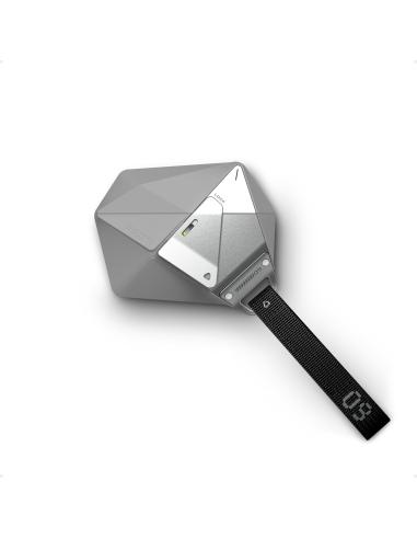 Aulumu A09 Funda Geométrico para AirPods Pro con Bloqueo Gris