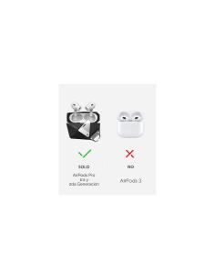Aulumu A09 Funda Geométrico para AirPods Pro con Bloqueo Gris 2