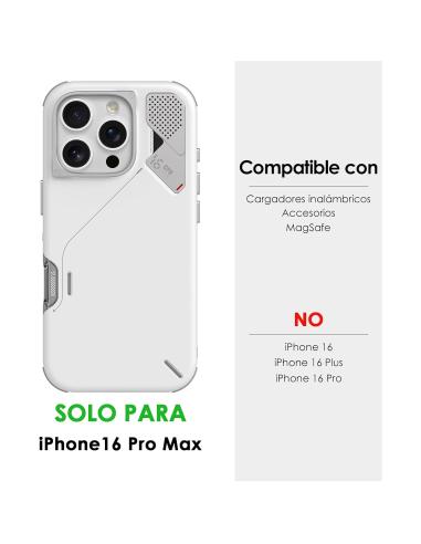 Aulumu A16 MagSafe iPhone 16 Pro Max Funda Antigolpes Blanca