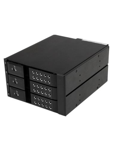 StarTech.com Rack Móvil Backplane de 3 Bahías para Unidades de 3,5 SAS II/SATA III Hot Swap - 6 Gbps - Rack Móvil de Aluminio co