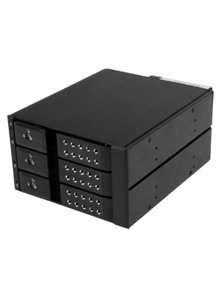 StarTech.com Rack Móvil Backplane de 3 Bahías para Unidades de 3,5 SAS II/SATA III Hot Swap - 6 Gbps - Rack Móvil de Aluminio co