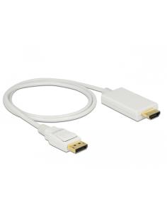 DeLOCK 83817 adaptador de cable de vídeo 1 m DisplayPort HDMI Blanco