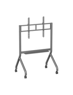 AISENS Soporte de suelo Eco con rueda, 1 bandeja para pantalla interactiva/TV 90kg de 55"-90", gris