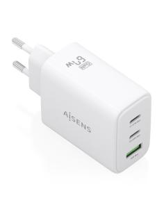 AISENS Cargador GaN 67W, 2xUSB-C PD3.0 QC4.0, 1xUSB-A QC3.0, blanco