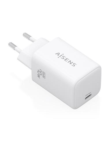 AISENS Cargador GaN 70W, 1xUSB-C PD3.2 QC4.0, blanco