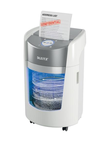 Leitz IQ OptiMax Small Office 350 triturador de papel Microcorte 58 dB 22,3 cm Gris, Blanco